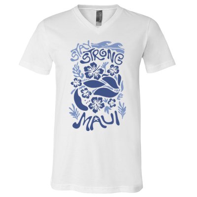 Maui Strong Maui Wildfire Relief Support For Hawaii Fire V-Neck T-Shirt