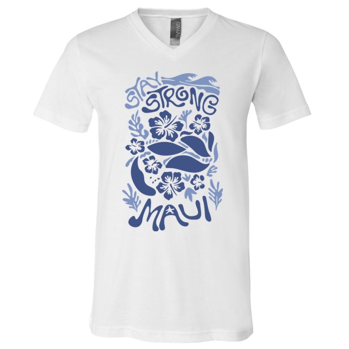 Maui Strong Maui Wildfire Relief Support For Hawaii Fire V-Neck T-Shirt