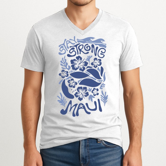 Maui Strong Maui Wildfire Relief Support For Hawaii Fire V-Neck T-Shirt