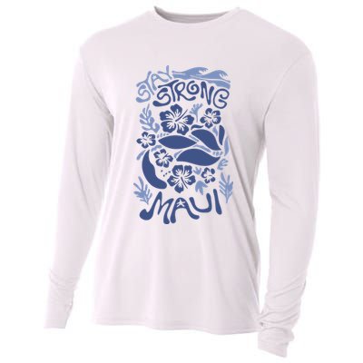 Maui Strong Maui Wildfire Relief Support For Hawaii Fire Cooling Performance Long Sleeve Crew