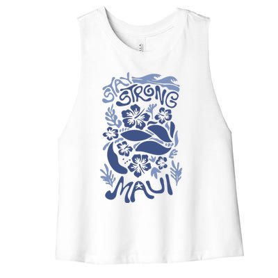 Maui Strong Maui Wildfire Relief Support For Hawaii Fire Women's Racerback Cropped Tank