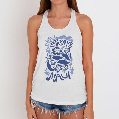 Maui Strong Maui Wildfire Relief Support For Hawaii Fire Women's Knotted Racerback Tank