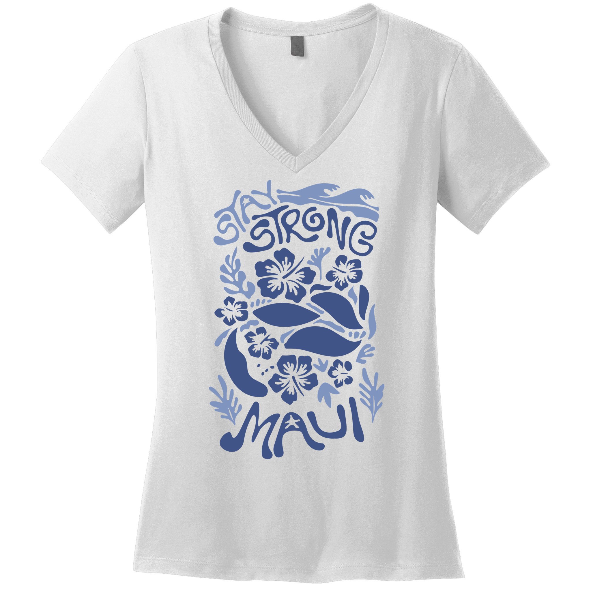 Maui Strong Maui Wildfire Relief Support For Hawaii Fire Women's V-Neck T-Shirt