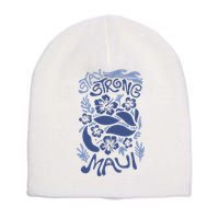 Maui Strong Maui Wildfire Relief Support For Hawaii Fire Short Acrylic Beanie
