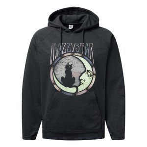 Mazzy Star Moon And Cat Performance Fleece Hoodie