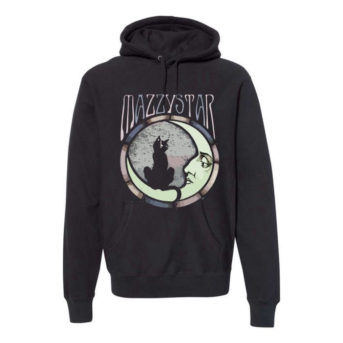 Mazzy Star Moon And Cat Premium Hoodie