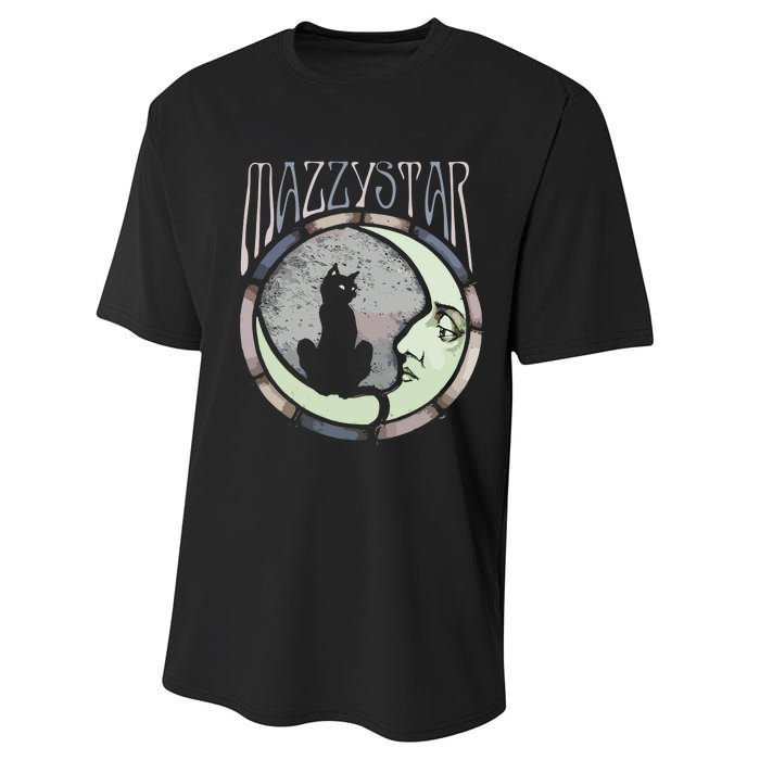 Mazzy Star Moon And Cat Performance Sprint T-Shirt