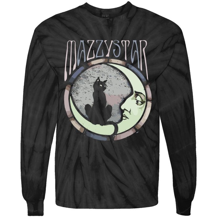 Mazzy Star Moon And Cat Tie-Dye Long Sleeve Shirt