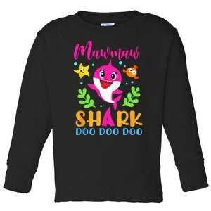 Mawmaw Shark Mawmaw Shark Lover Family Mothers Day Toddler Long Sleeve Shirt