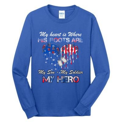 My Son My Soldier My Hero Veteran Military Gift Tall Long Sleeve T-Shirt