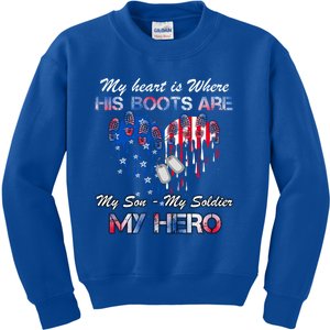 My Son My Soldier My Hero Veteran Military Gift Kids Sweatshirt