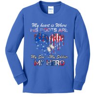 My Son My Soldier My Hero Veteran Military Gift Kids Long Sleeve Shirt