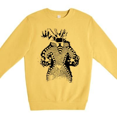 Mushroom Shaman Man 11000 Year Old Premium Crewneck Sweatshirt