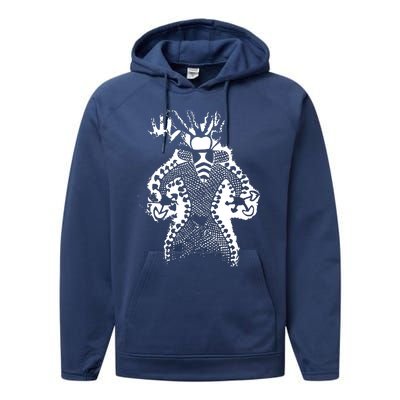 Mushroom Shaman Man 11000 Year Old Performance Fleece Hoodie