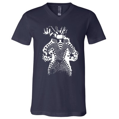 Mushroom Shaman Man 11000 Year Old V-Neck T-Shirt