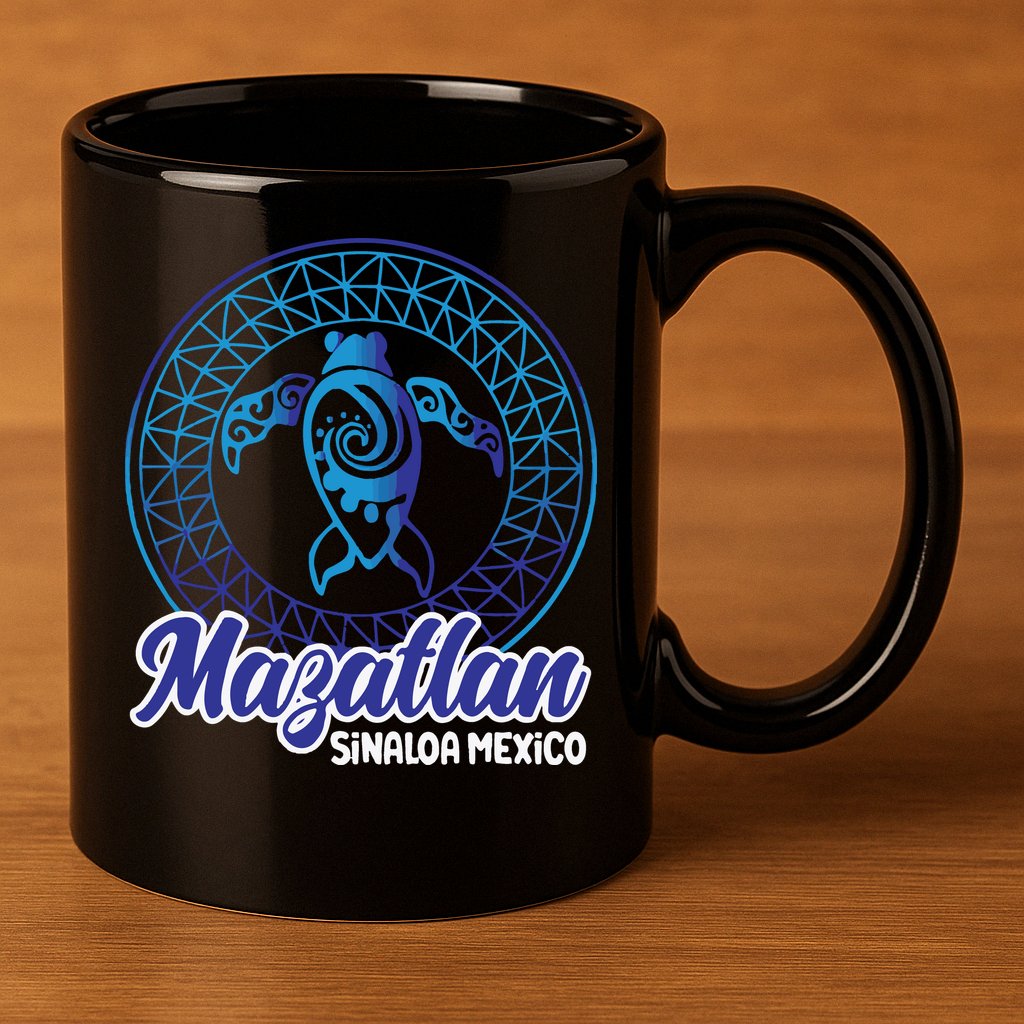 Mazatlan Sinaloa Mexico Souvenirs Baja California Turtles 11oz C Handle Ceramic Mug