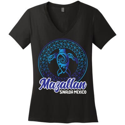 Mazatlan Sinaloa Mexico Souvenirs Baja California Turtles Women's V-Neck T-Shirt