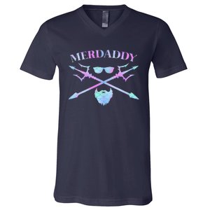 Merdaddy Security Merman Merdad Daddy Costume Fathers Day V-Neck T-Shirt