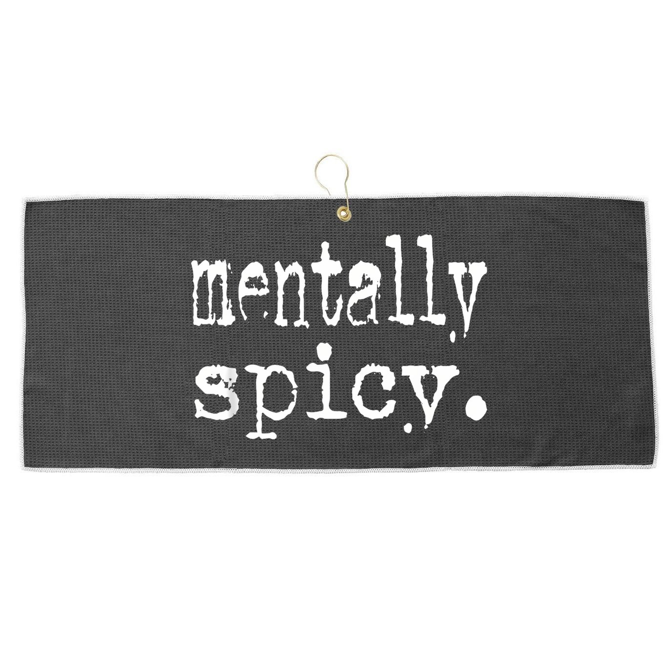 mentally spicy Large Microfiber Waffle Golf Towel