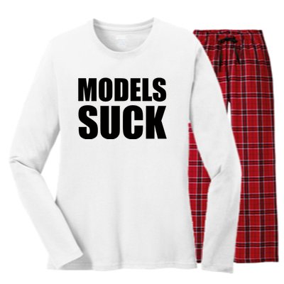 Models Suck Women's Long Sleeve Flannel Pajama Set 