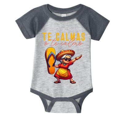 Mexican Spanish Mother Mom Expression Te Calmas O Te Calmo. Infant Baby Jersey Bodysuit