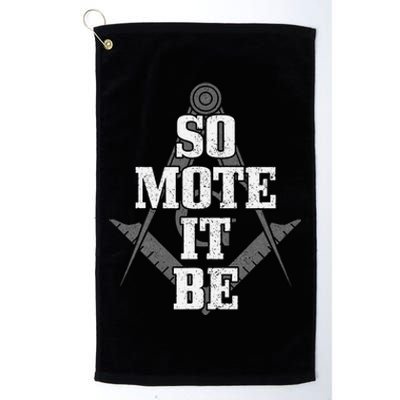 Mason So Mote It Be Freemason Masonic Square & Compass Platinum Collection Golf Towel