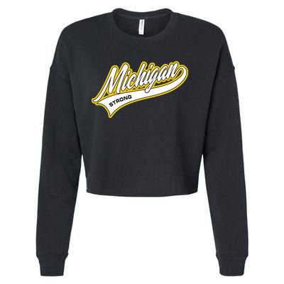 Michigan Strong Cropped Pullover Crew