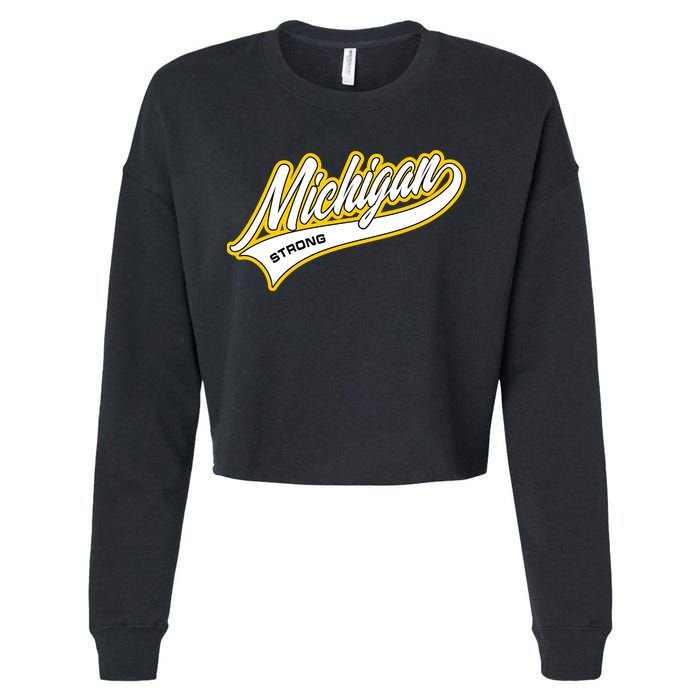 Michigan Strong Cropped Pullover Crew