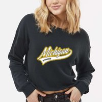 Michigan Strong Cropped Pullover Crew