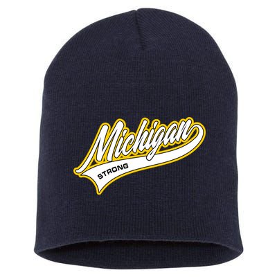 Michigan Strong Short Acrylic Beanie