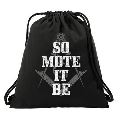 Mason So Mote It Be Freemason Masonic Square & Compass Drawstring Bag