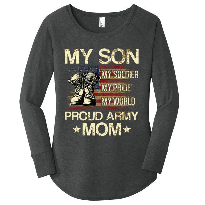 My Son My Soldier My Pride My Hero Proud Mom Women's Perfect Tri Tunic Long Sleeve Shirt