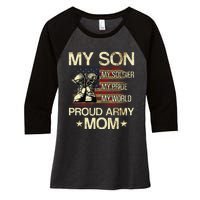 My Son My Soldier My Pride My Hero Proud Mom Women's Tri-Blend 3/4-Sleeve Raglan Shirt