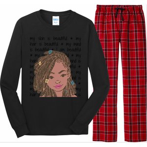 My Skin My Hair Is Beautiful Black Black History Month Cute Gift Long Sleeve Pajama Set