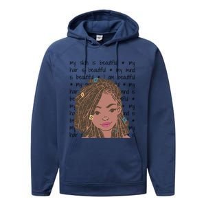 My Skin My Hair Is Beautiful Black Black History Month Cute Gift Performance Fleece Hoodie