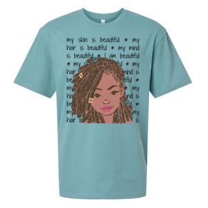 My Skin My Hair Is Beautiful Black Black History Month Cute Gift Sueded Cloud Jersey T-Shirt