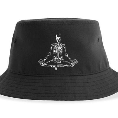 Meditating Skeleton Sustainable Bucket Hat