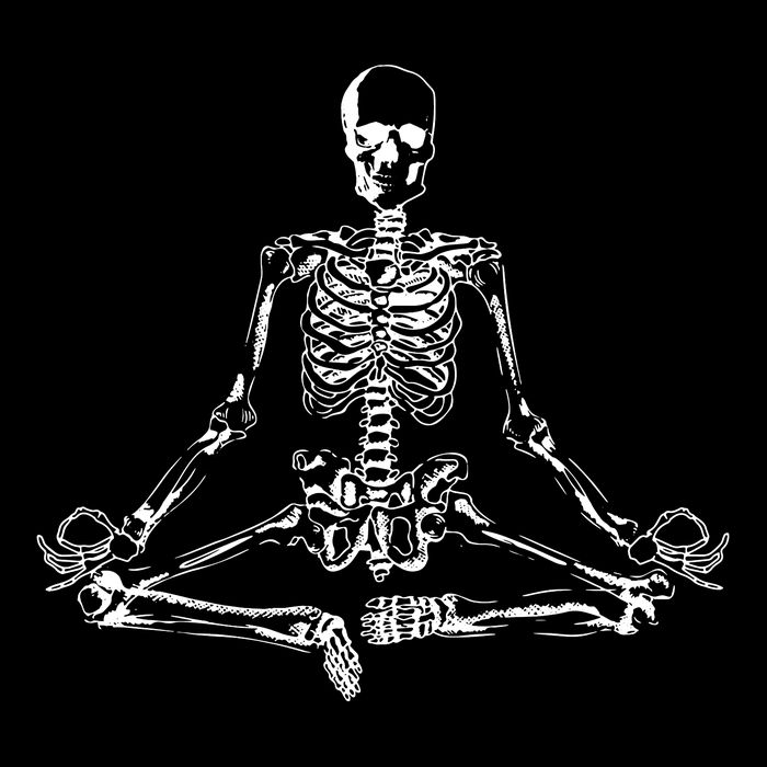 Meditating Skeleton Sustainable Bucket Hat