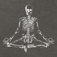 Meditating Skeleton Cotton Canvas Backpack