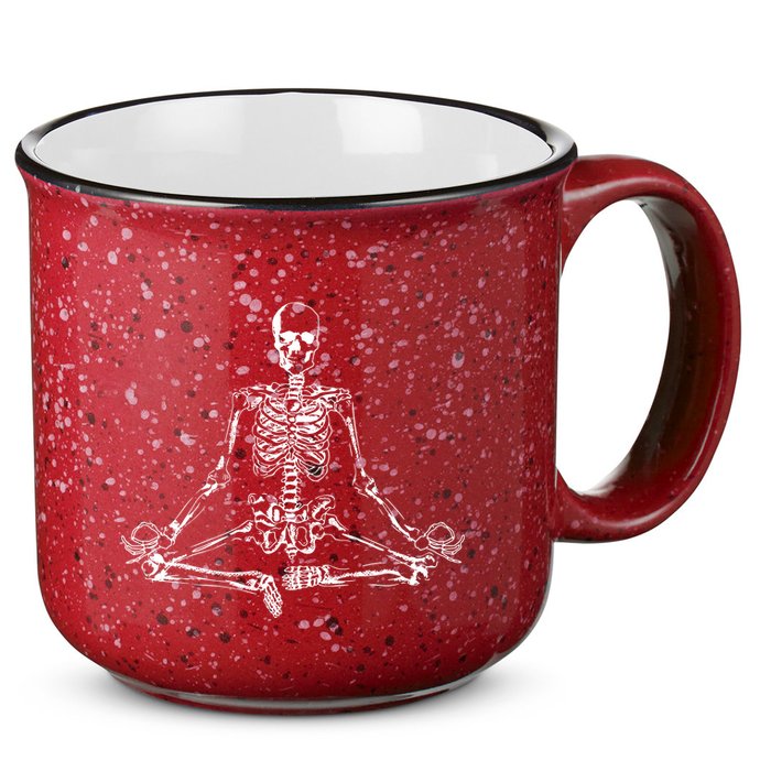 Meditating Skeleton 15oz Campfire Ceramic Mug