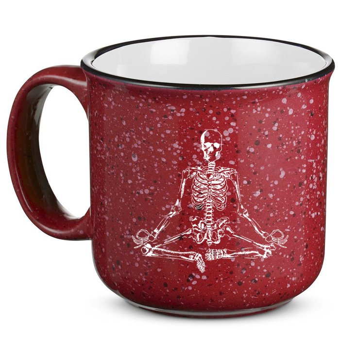 Meditating Skeleton 15oz Campfire Ceramic Mug