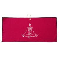 Meditating Skeleton Large Microfiber Waffle Golf Towel