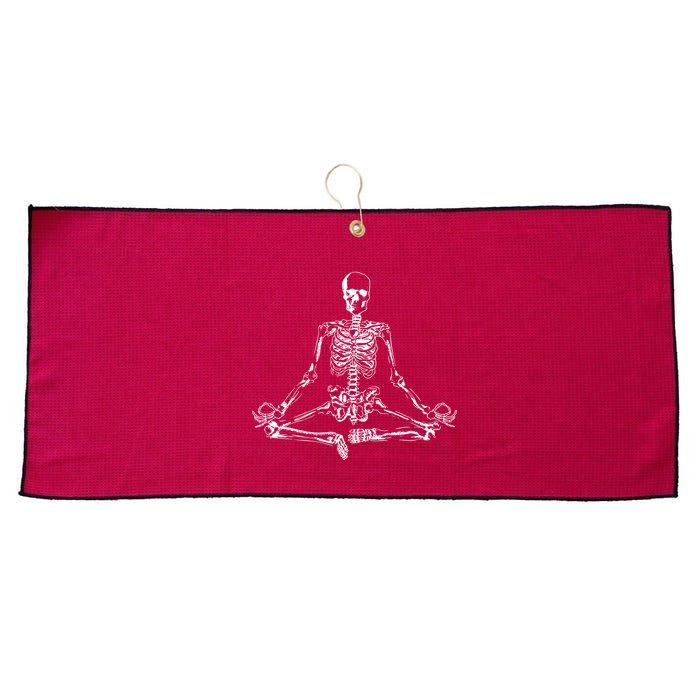 Meditating Skeleton Large Microfiber Waffle Golf Towel