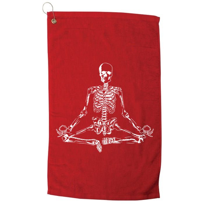Meditating Skeleton Golf Towel