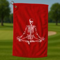 Meditating Skeleton Golf Towel