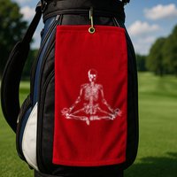 Meditating Skeleton Golf Towel