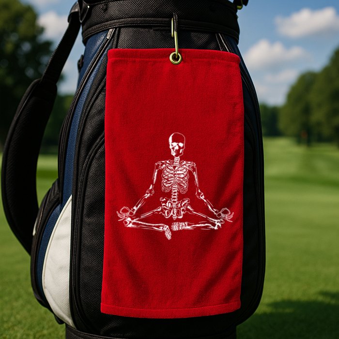 Meditating Skeleton Golf Towel