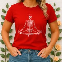 Meditating Skeleton Womens T-Shirt