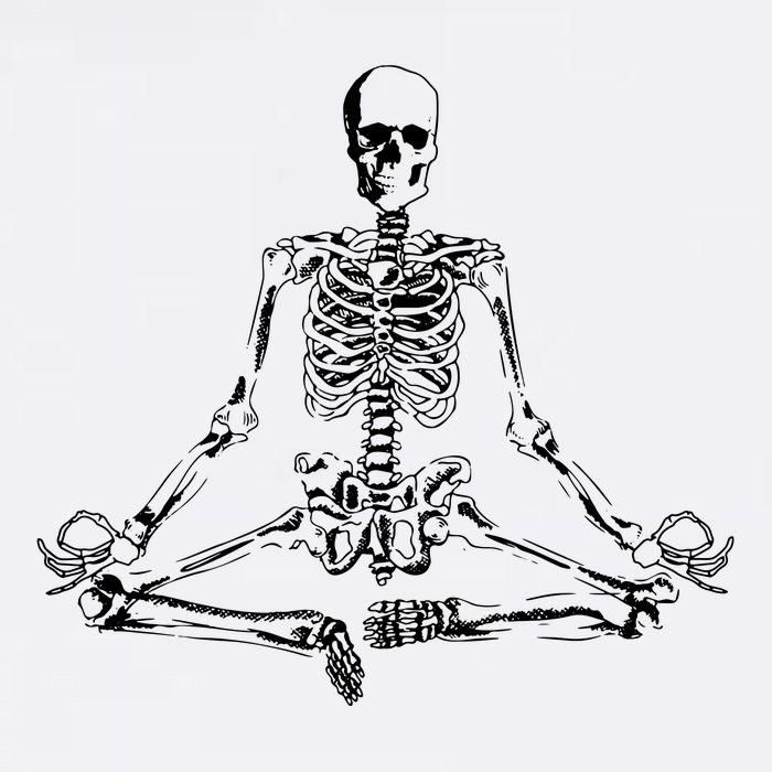 Meditating Skeleton Garment-Dyed Sweatshirt