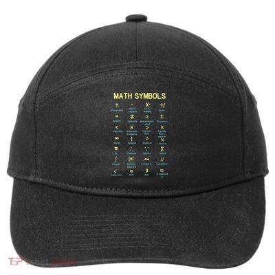 Math Symbols Mathematics Table 7-Panel Snapback Hat